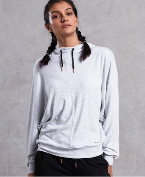 Superdry Studio Super Soft Funnel Női Kapucnis Pulóver Fehér | QTEYJ0291